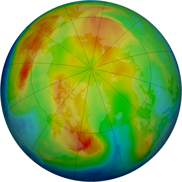 Arctic ozone map for 15 January 1988